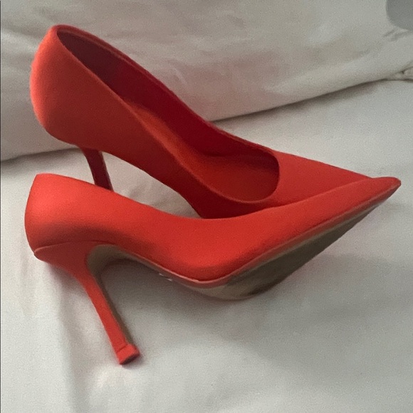 Zara Women's Orange-Red Heels - Picture 3 of 5